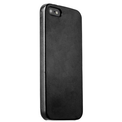 Чехол-накладка кожаная ультра-тонкая для iPhone SE/ 5S/ 5 Black - Черный - фото 6337