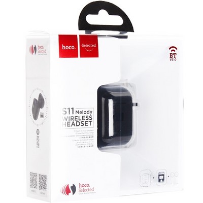 Bluetooth-гарнитура c дисплеем Hoco S11 Melody Wireless Headset с зарядным устройством и чехлом Черный - фото 6388