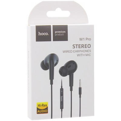 Наушники Hoco M1 Pro Original Series Earphone с пультом управления Черные - фото 6401