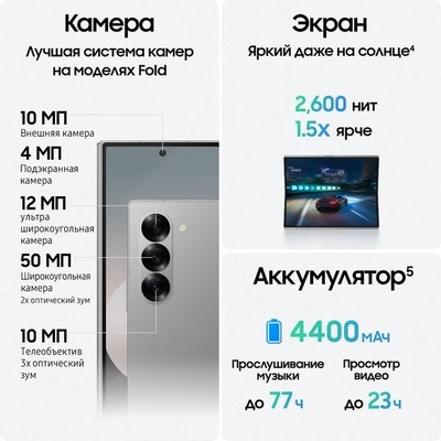 Смартфон Samsung Galaxy Z Fold6 12/256 Гб 5G, nano SIM+eSIM, розовый ...