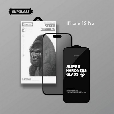 Стекло защитное SupGlass XC-11 3D Tempered Glass Твердость 9H для iPhone 15 Pro (6.1") 0.3mm Black - фото 41861