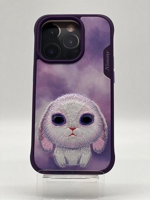 Чехол силиконовый Nimmy Friends Big Eyes series/ Rabbit для iPhone 15 Pro Max (6.7") Фиолетовый - фото 42167