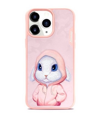 Чехол силиконовый Nimmy Friends Fashion Pet/ Rabbit для iPhone 15 Pro Max (6.7") Розовый - фото 42168