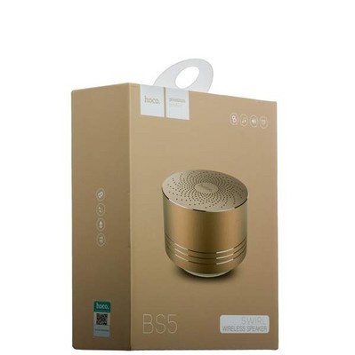 Портативный динамик Hoco BS5 Swirl wireless speaker Gold Золотой - фото 6507