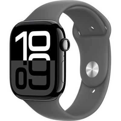 Умные часы Apple Watch Series 10 GPS 46mm Jet Black Aluminum Stone Gray Sport Band - фото 42737