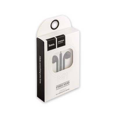 Наушники Hoco M1 Original Series Earphone для Apple с пультом управления Черные - фото 6515