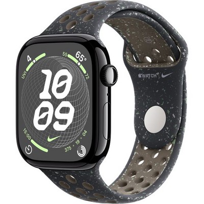 Умные часы Apple Watch Series 10 GPS 46mm Jet Black Aluminum Midnight Sky Nike Sport Band - фото 42766