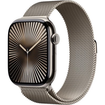 Умные часы Apple Watch Series 10 GPS + Cellular 46mm Natural Titanium Milanese Loop - фото 42787