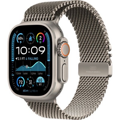 Умные часы Apple Watch Ultra 2 (2024) GPS + Cellular 49mm Natural Titanium Milanese Loop - фото 42862