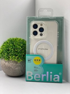 Чехол пластиковый с силиконовыми бортами Berlia magnetic case iPhone 16 Pro Max (6.9") прозрачный - фото 42915