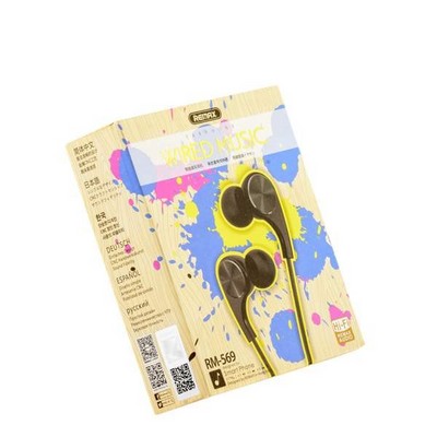 Наушники Remax RM-569 Wire Earphone Black Черные - фото 6532