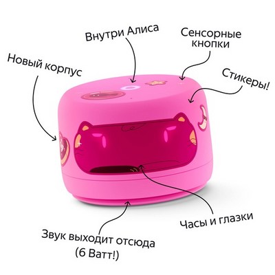 Умная колонка Яндекс Станция Лайт 2 с Алисой на YaGPT, розовый - фото 44143