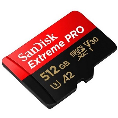 Карта памяти microSDXC SanDisk 512GB Class 10 UHS-I A2 C10 V30 U3 Extreme Pro - фото 46553