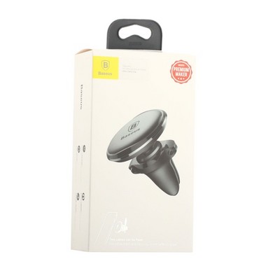 Автомобильный держатель Baseus Magnetic Air Vent Car Mount Holder магнитный универсальный в решетку SUGX-A01 Черный - фото 6897