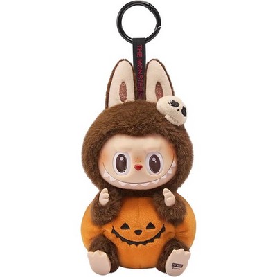 Pop Mart Labubu Sitting Pumpkin Plush Pendant - фото 49442