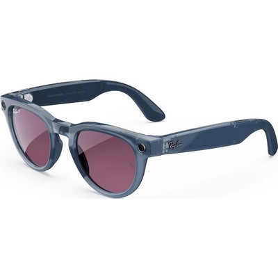 Умные очки Ray-Ban Headliner Shiny Jeans Transparent/ Dusty Red Polarized - фото 49825