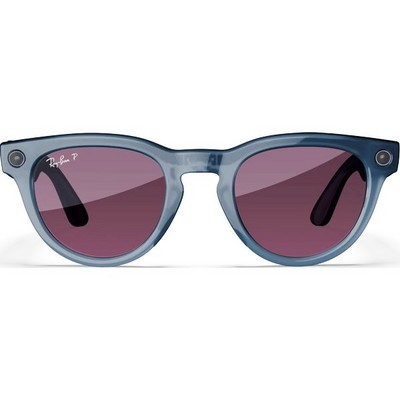 Умные очки Ray-Ban Headliner Shiny Jeans Transparent/ Dusty Red Polarized - фото 49826