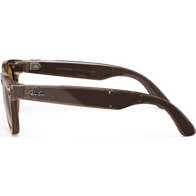 Умные очки Ray-Ban Headliner Shiny Warm Stone Transparent/ Tint to Saffron Yellow Transitions - фото 49952