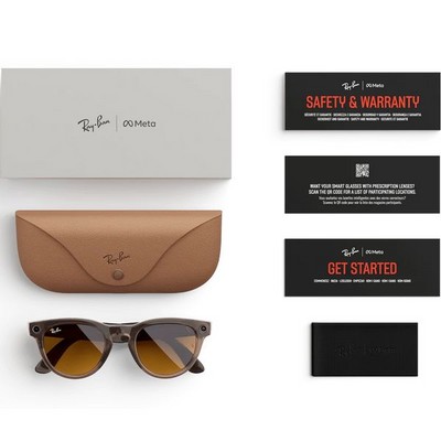 Умные очки Ray-Ban Headliner Shiny Warm Stone Transparent/ Tint to Saffron Yellow Transitions - фото 49953