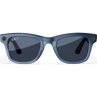 Умные очки Ray-Ban Wayfarer RW4006 Matte Jeans Transparent/ Dusty Blue Polarized - фото 49891