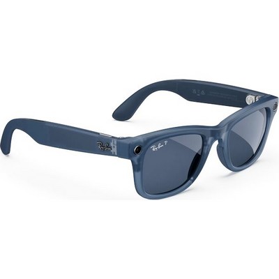 Умные очки Ray-Ban Wayfarer RW4006 Matte Jeans Transparent/ Dusty Blue Polarized - фото 49892