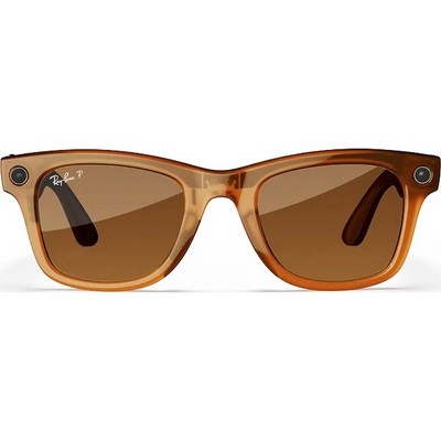 Умные очки Ray-Ban Wayfarer RW4008 Shiny Caramel Transparent/ Brown Polarized - фото 53346