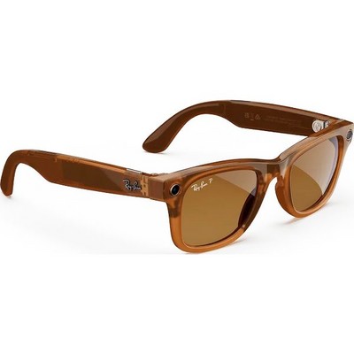 Умные очки Ray-Ban Wayfarer RW4008 Shiny Caramel Transparent/ Brown Polarized - фото 53347