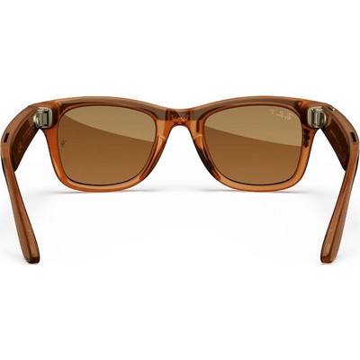 Умные очки Ray-Ban Wayfarer RW4008 Shiny Caramel Transparent/ Brown Polarized - фото 53348