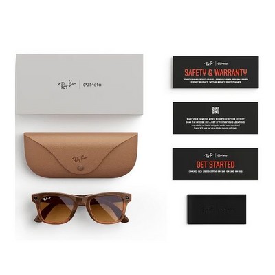 Умные очки Ray-Ban Wayfarer RW4008 Shiny Caramel Transparent/ Brown Polarized - фото 53349