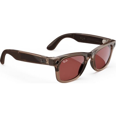 Умные очки Ray-Ban Wayfarer RW4008 Shiny Warm Stone Transparent/ Tint to Watermelon Red Transitions - фото 53353