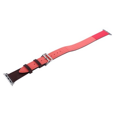 Ремешок кожаный COTECi W36 Fashoin Leather (WH5261-44-BRR) для Apple Watch 44мм/ 42мм (Long) Коричневый-Розовый - фото 7100