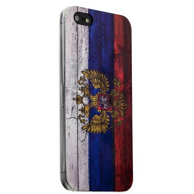 Чехол-накладка UV-print для iPhone SE/ 5S/ 5 силикон (гербы и флаги) Флаг России тип 001 - фото 7338