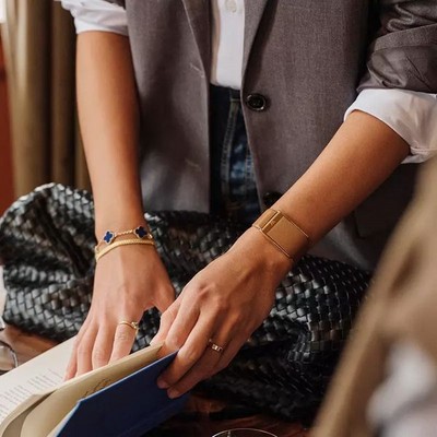 Кожаный люксовый ремешок Whoop LeatherLuxe Tapered 5.0 Camel with Gold - фото 51010