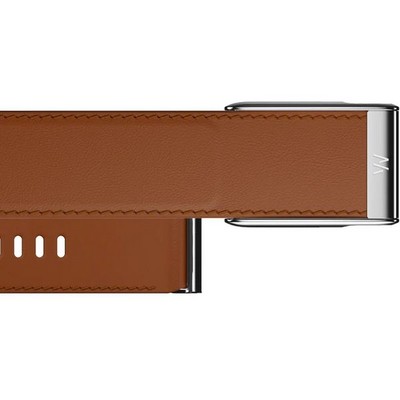 Кожаный люксовый ремешок Whoop LeatherLuxe Straight MG Chestnut/Cream with Titanium - фото 51077