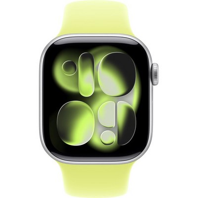 Умные часы Apple Watch Series 11, 42 mm, Silver Aluminium Neon Yellow Sport Band - фото 51835