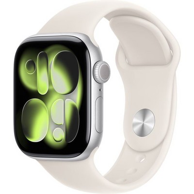 Умные часы Apple Watch Series 11, 42 mm, Silver Aluminium Starlight Sport Band - фото 51843
