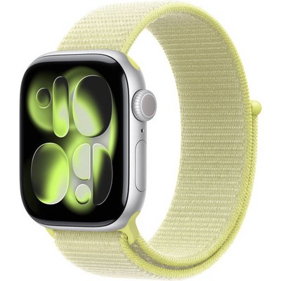 Умные часы Apple Watch Series 11, 42 mm, Silver Aluminium Neon Yellow Sport Loop - фото 51855