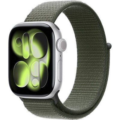Умные часы Apple Watch Series 11, 42 mm, Silver Aluminium Forest Sport Loop - фото 51864