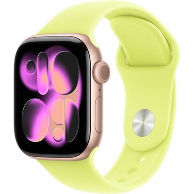 Умные часы Apple Watch Series 11, 42 mm, Rose Gold Aluminium Neon Yellow Sport Band - фото 51870