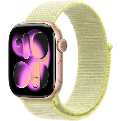 Умные часы Apple Watch Series 11, 42 mm, Rose Gold Aluminium Neon Yellow Sport Loop - фото 51891