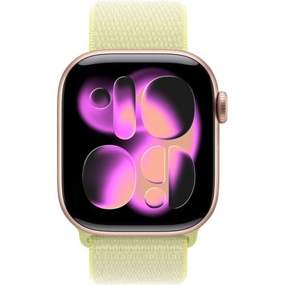Умные часы Apple Watch Series 11, 42 mm, Rose Gold Aluminium Neon Yellow Sport Loop - фото 51892