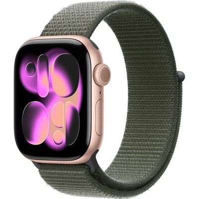 Умные часы Apple Watch Series 11, 42 mm, Rose Gold Aluminium Forest Sport Loop - фото 51900