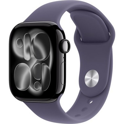 Умные часы Apple Watch Series 11, 42 mm, Jet Black Aluminium Purple Fog Sport Band - фото 51912