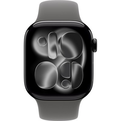 Умные часы Apple Watch Series 11, 42 mm, Jet Black Aluminium Stone Gray Sport Band - фото 51922