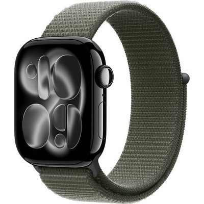 Умные часы Apple Watch Series 11, 42 mm, Jet Black Aluminium Forest Sport Loop - фото 51936