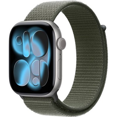 Умные часы Apple Watch Series 11, 46 mm, Space Gray Aluminium Forest Sport Loop - фото 51972