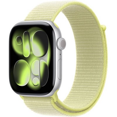 Умные часы Apple Watch Series 11, 46 mm, Silver Aluminium Neon Yellow Sport Loop - фото 51999