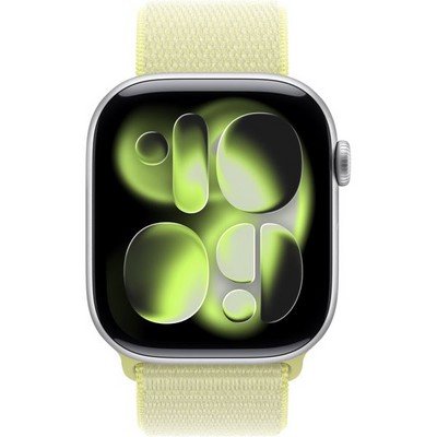 Умные часы Apple Watch Series 11, 46 mm, Silver Aluminium Neon Yellow Sport Loop - фото 52000