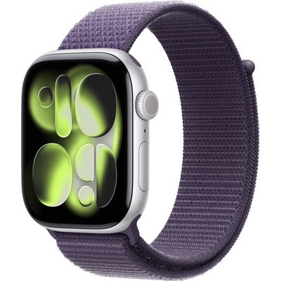 Умные часы Apple Watch Series 11, 46 mm, Silver Aluminium Purple Fog Sport Loop - фото 52005