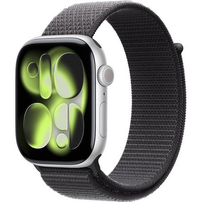 Умные часы Apple Watch Series 11, 46 mm, Silver Aluminium Dark Gray Sport Loop - фото 52011